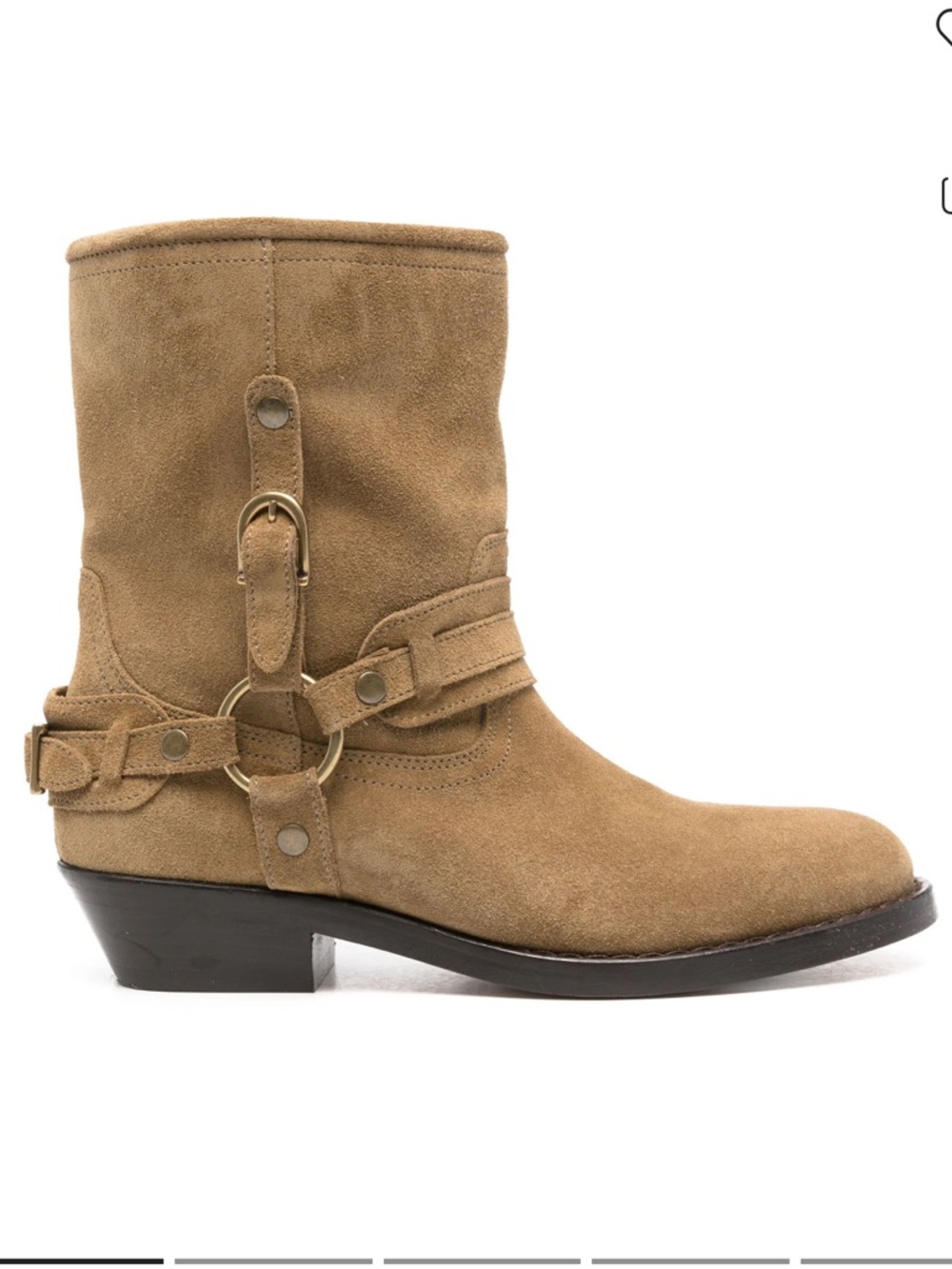 Isabel Marant Tan Suede Harness Ankle Boots